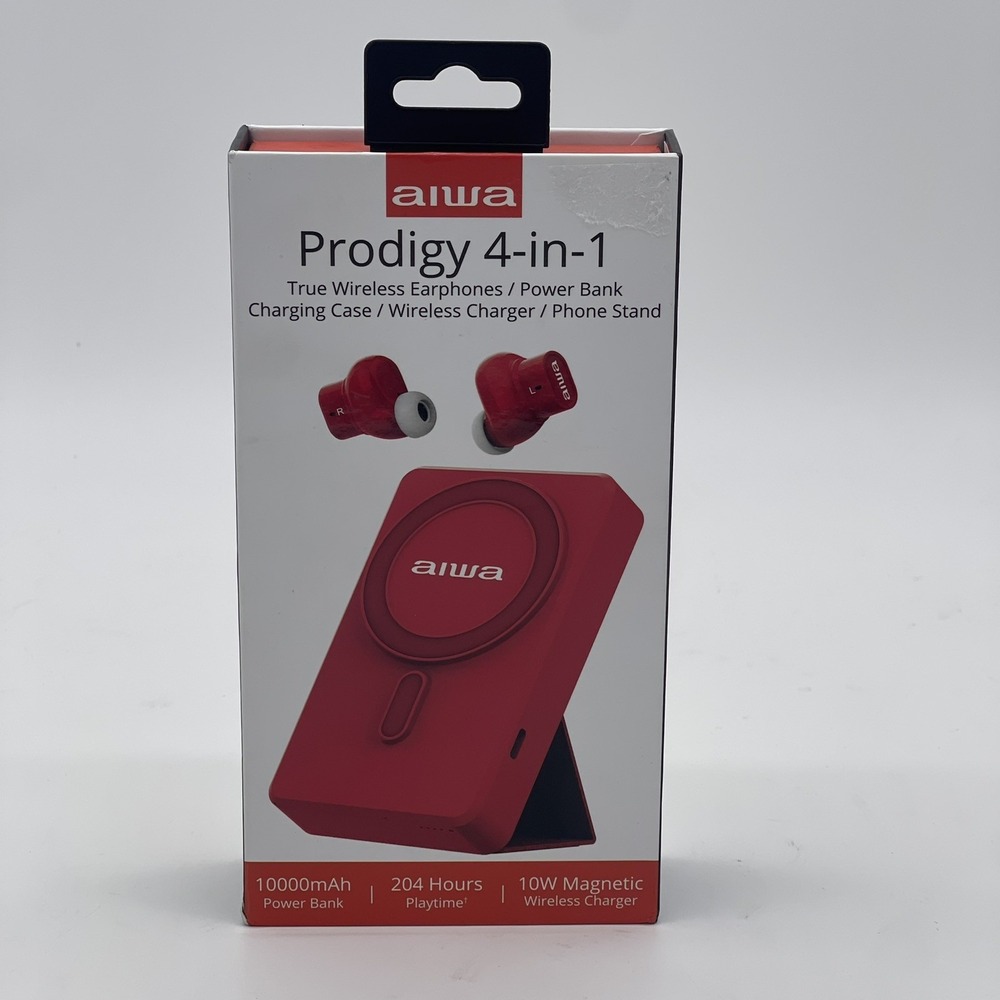 AIWA Prodigy 4-in-1 Wireless Earbuds & Powerbank‎ with Phone Stand/wireless QC